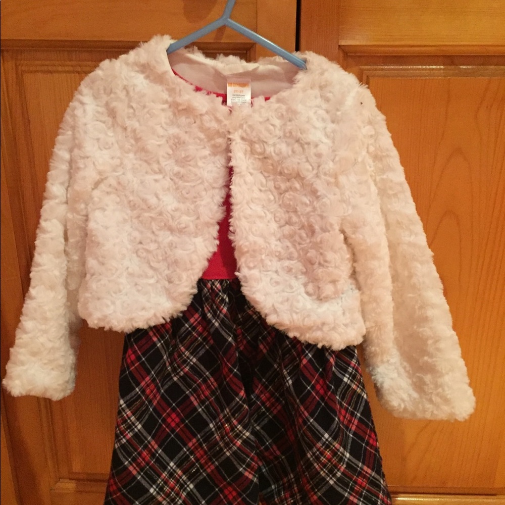 White fur bolero 2T-3T